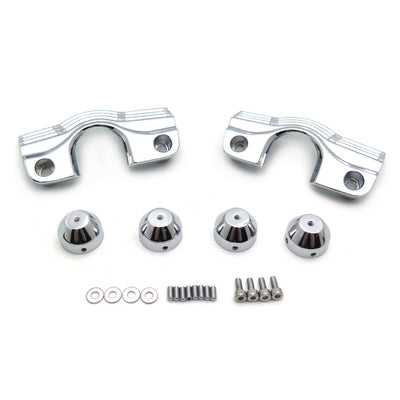 1Pair Chrome Finned Slotted Head Bolt Spark Plug Covers For Harley Touring USA - Moto Life Products