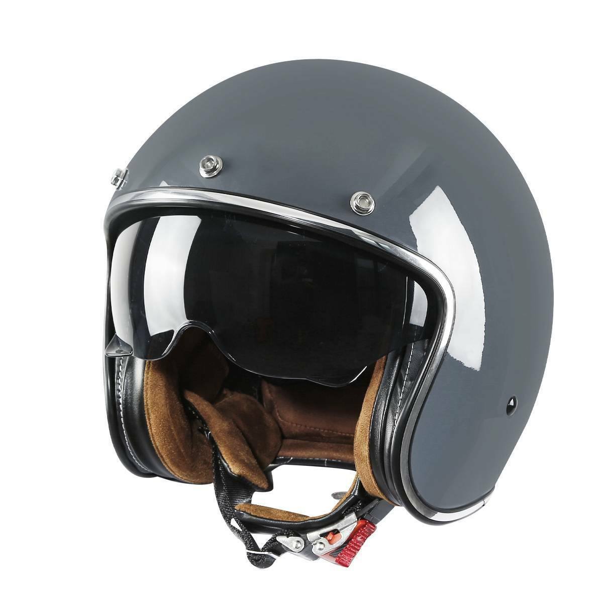 glx moped scooter cruiser open face motorcycle helmet 1Storm Mopeds Pilot Half Face Helmet with Detachable Clear Shield: HKY207Clear Glossy White / S( 55-56 cm 21.7 on gloss black bubble visor and a free head wrap and cloth draw string bag. Daytona Cruiser Classic Open Face