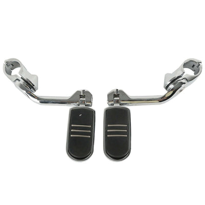Chrome 1-1/4" Pegstreamliner Long Angled Highway Guard Foot Pegs For Harley - Moto Life Products