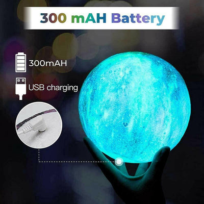 3D Printing Galaxy Lamp Moonlight USB LED Night Lunar Light Touch Color Changing - Moto Life Products