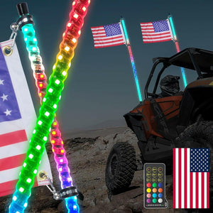 4FT LED Whip Light 1pc Ultra Bright Spiral Flag & Remote ATV Polaris RZR UTV - Moto Life Products