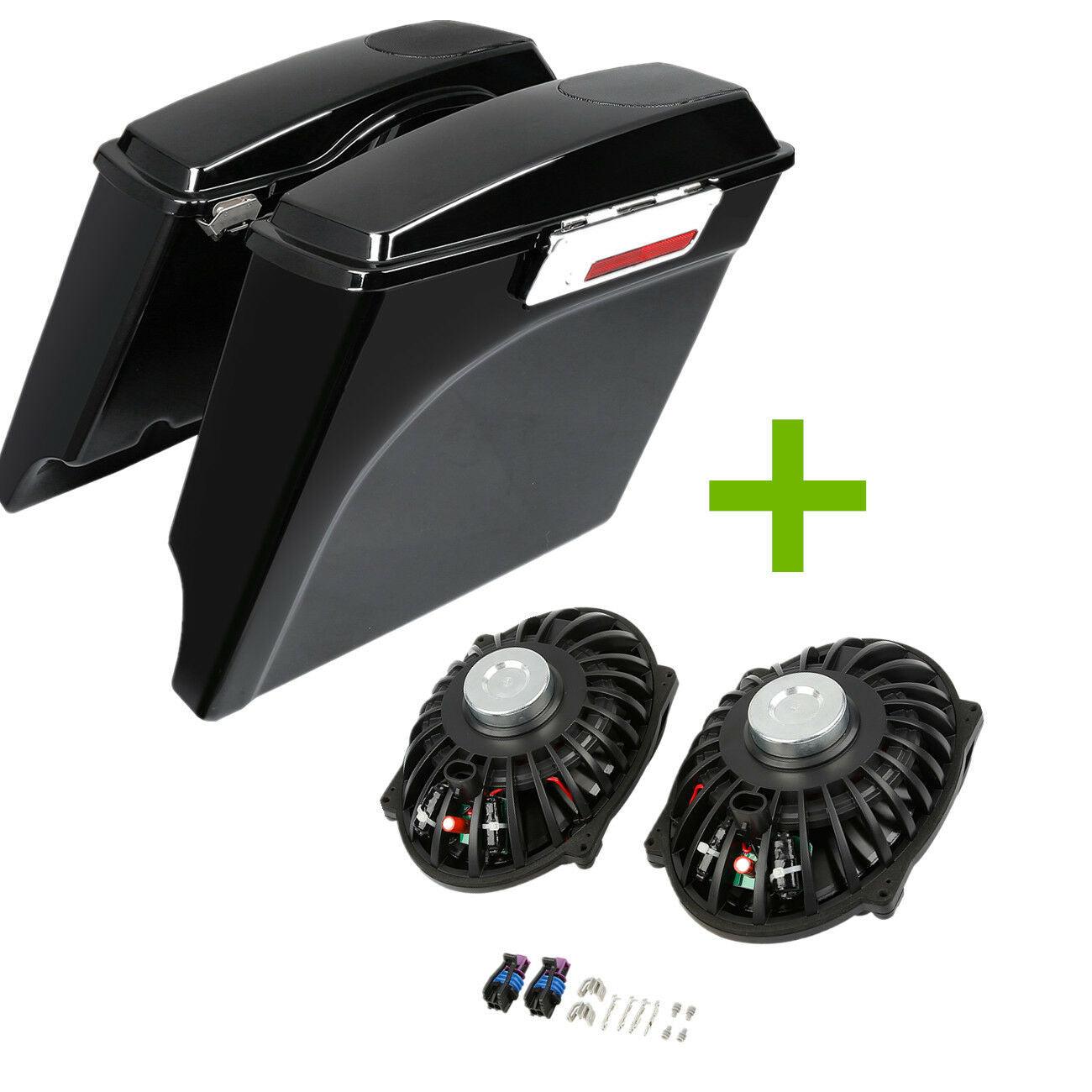 5" Stretched Saddle Bags Saddlebags & Speakers Fit For Harley Touring 1993-2013 - Moto Life Products