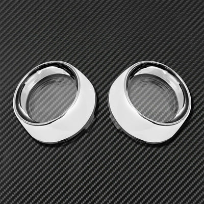 Chrome Clear Trim Ring Bullet Turn Signal Lens Cover Fit For Harley Softail Dyna - Moto Life Products