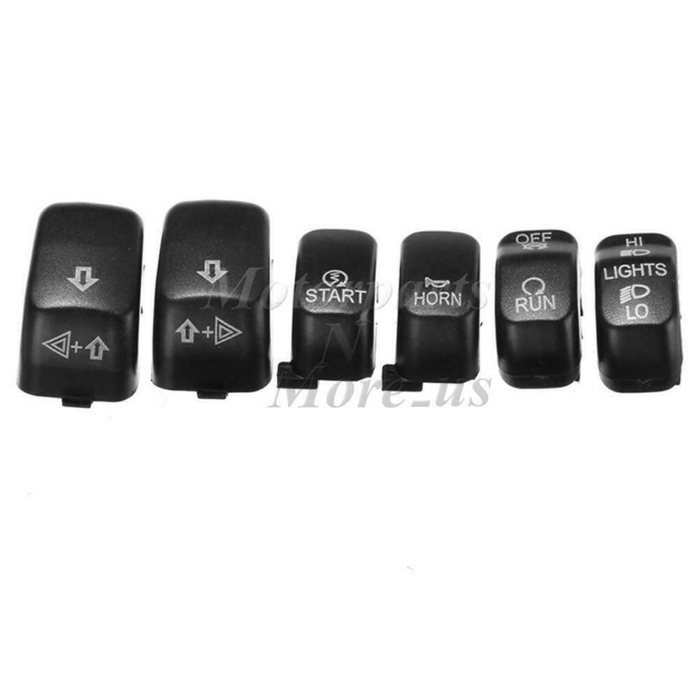 Black Hand Control Switch Housing Button Caps for Harley Sportster Dyna Softail - Moto Life Products