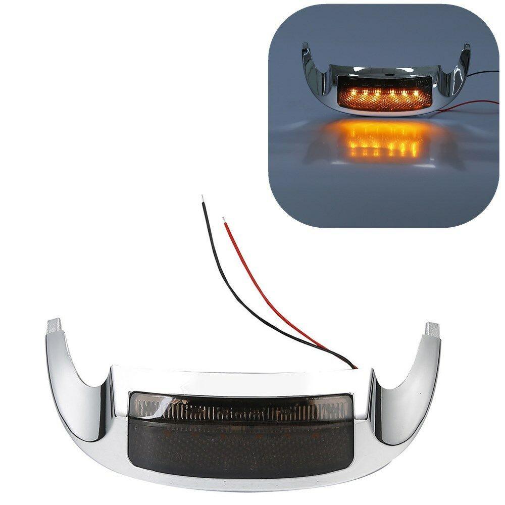 Smoke Lens LED Front Fender Tip Light For Harley Electra Glide & Road King