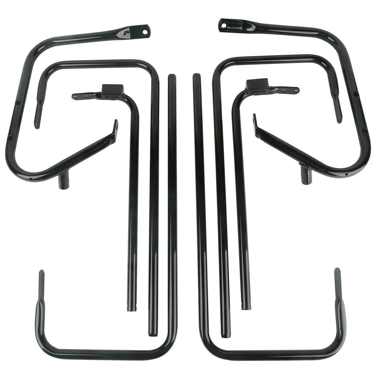 Black Saddle Bag Guard Rail Bracket Fit For Harley Touring Road King FLHR 97-08 - Moto Life Products