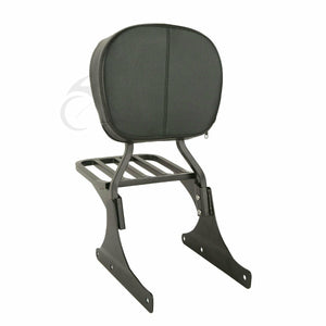 Black Rigid Backrest Sissy Bar Luggage Rack Fit For Harley Softail 1984-2005 - Moto Life Products