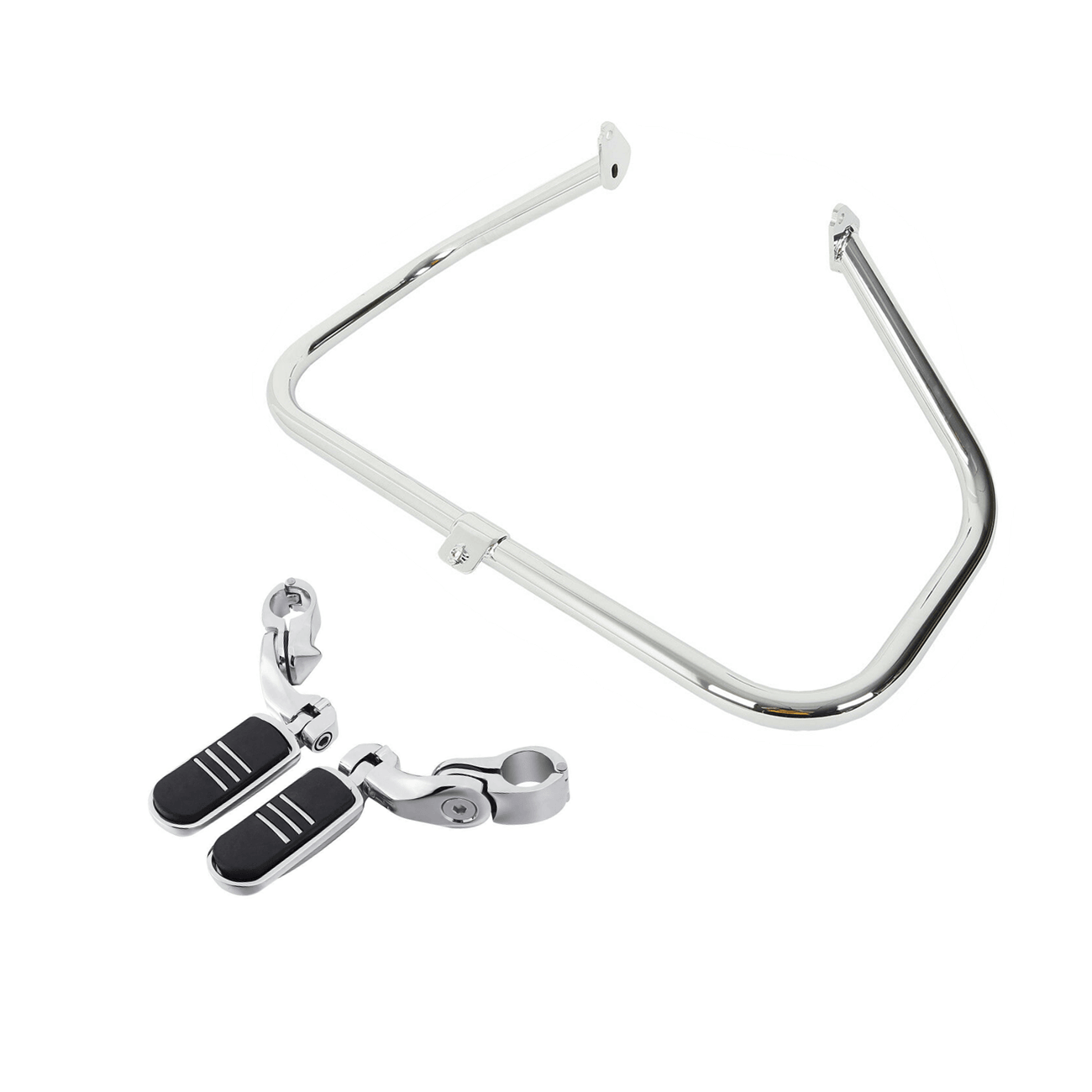 Chrome Engine Guard Crash Bar W/ Footpeg Fit For Harley Road King Glide 97-08 07 - Moto Life Products