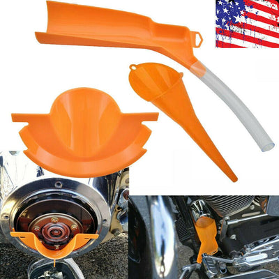 Orange Primary Oil Fill Funnel+Drip Free Oil Filter Set For Harley Touring Dyna - Moto Life Products