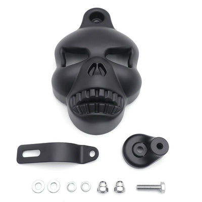 SKULL HORN COVER STOCK COWBELL For Harley Big Twins V-Rods Dyna Sportster Softai - Moto Life Products