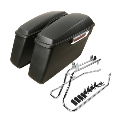 Hard Saddlebags Saddle Bags & Conversion Brackets Fit For Harley Softail Fatboy - Moto Life Products