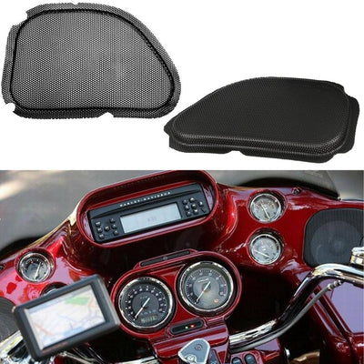 Blk Front Fairing Mesh Speaker Grills Covers For Harley 98-13 Road Glide FLTRU/X - Moto Life Products