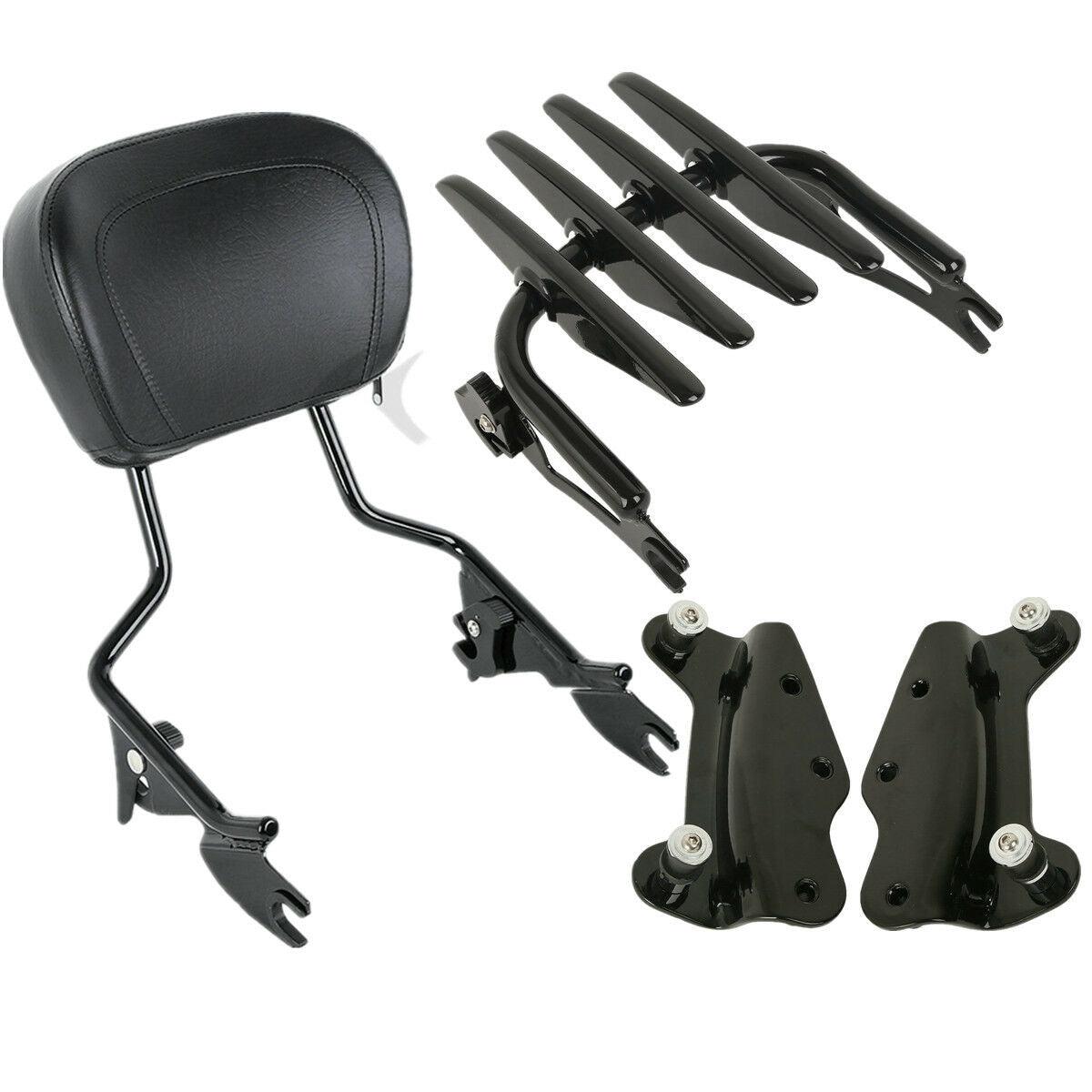 Backrest Sissy Bar Luggage Rack & Docking For Harley Touring Electra Glide 09-13 - Moto Life Products