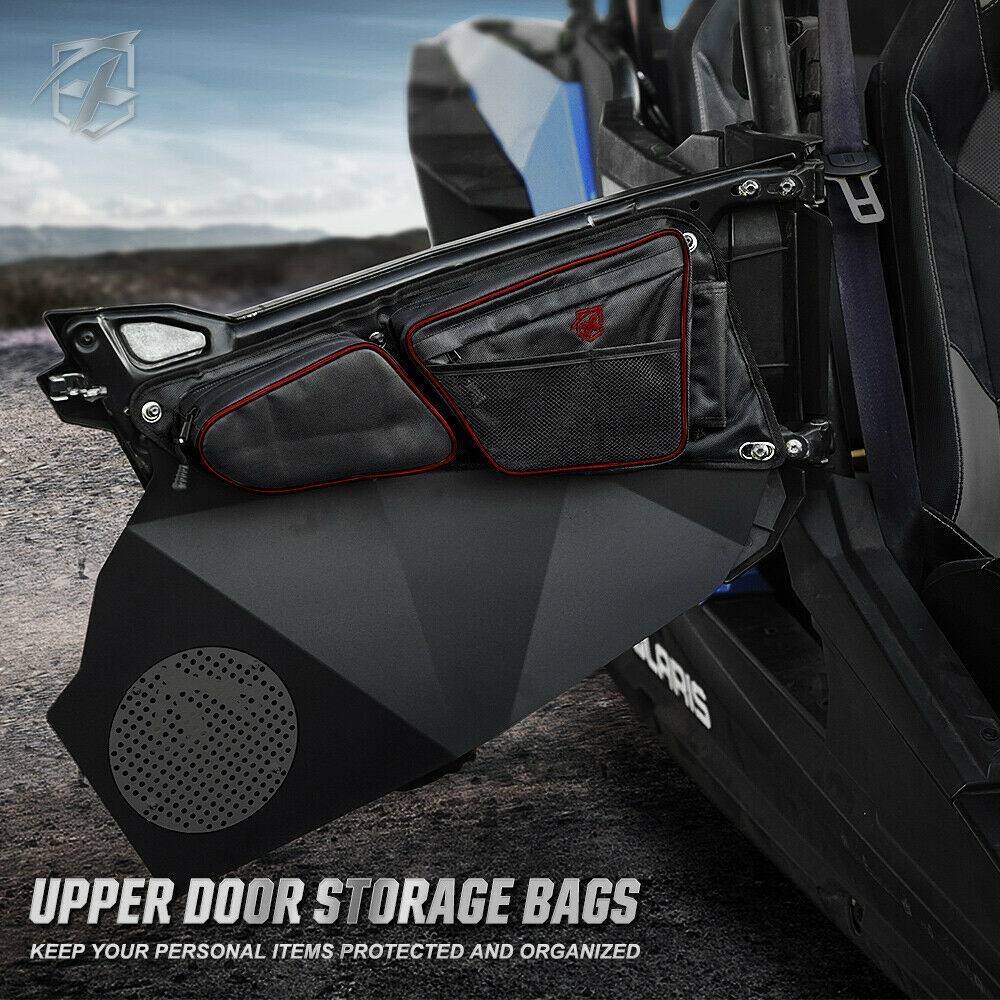 UTV Front Side Storage Door Bags w/ Knee Pad for Polaris RZR XP 1000 900 Turbo S - Moto Life Products