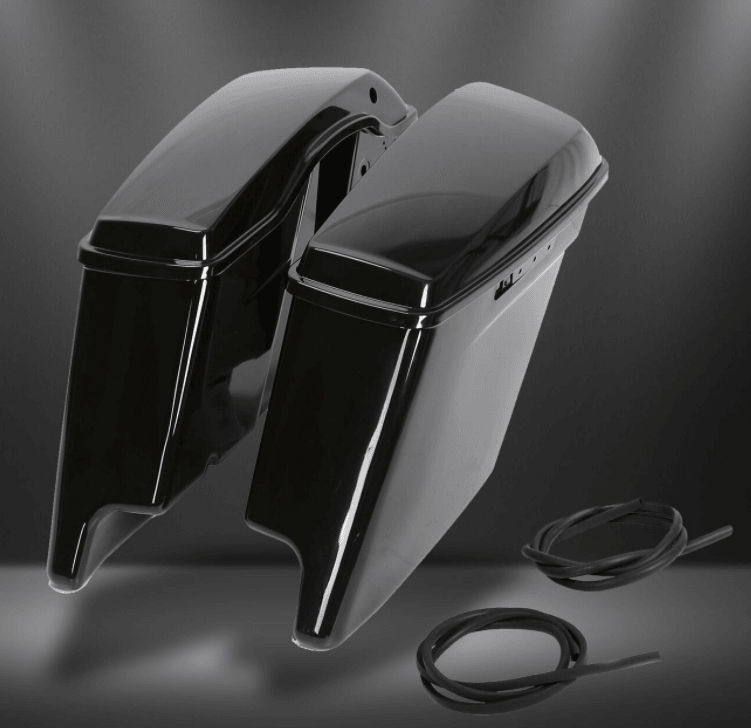 Painted Black Extended Saddlebags W/O latch For 14-21 Harley Davidson Touring - Moto Life Products