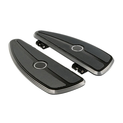Black Half-Shield Burst Rider Footboard Fit For Harley Touring 86-20 FLD 12-16 - Moto Life Products