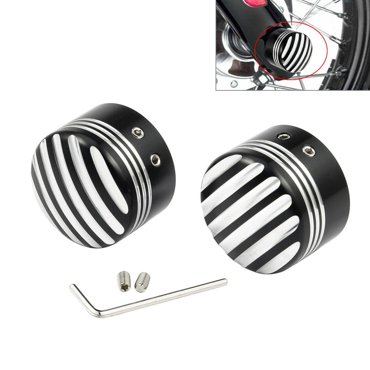 Black Front Axle Cap Nut Cover Fit For Harley Sportster XL883 Road Electra Glide - Moto Life Products