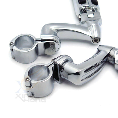 Angled Peg Highway Engine Guard Foot Pegs Mount 1.25" 1 1/4"For Harley Dyna - Moto Life Products