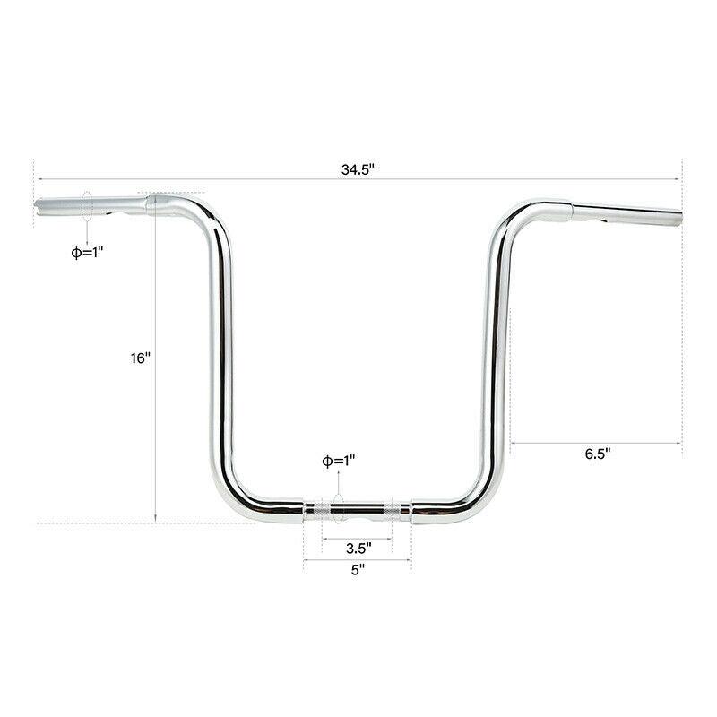12''/14''/16"/18'' Ape Hanger 1 1/4" Handlebar Fit For Harley Touring Sportster - Moto Life Products