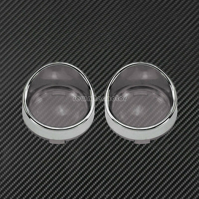 Turn Signal Lens Cover Visor Ring Fit For Harley Softail Sportster Chrome Smoke - Moto Life Products