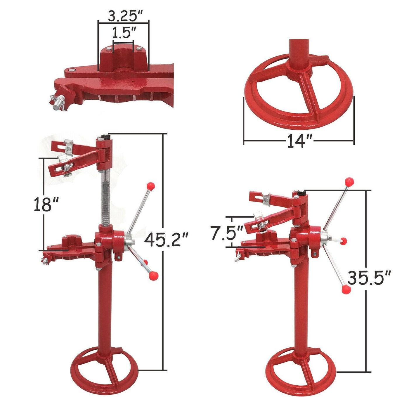 Auto Spring Compressor Hand Operate 20 Inch Max.Height Strut Coil Spring Press - Moto Life Products