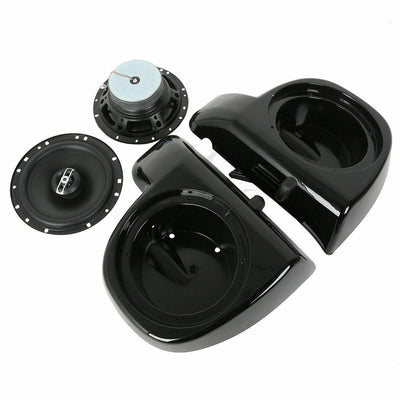 Black 6.5" Lower Vented Fairing Speaker Glove Box Fit For Harley Touring 14-21 - Moto Life Products