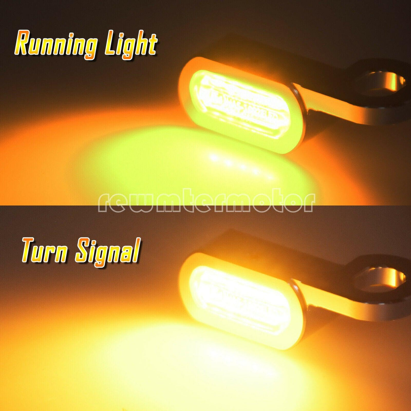 2X Chrome LED Turn Signal Indicator Running Light Fit For Harley Touring Softail - Moto Life Products
