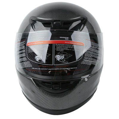 DOT Motorcycle Black Carbon Fiber Flip Up Full Face Street Helmet S M L XL XXL - Moto Life Products