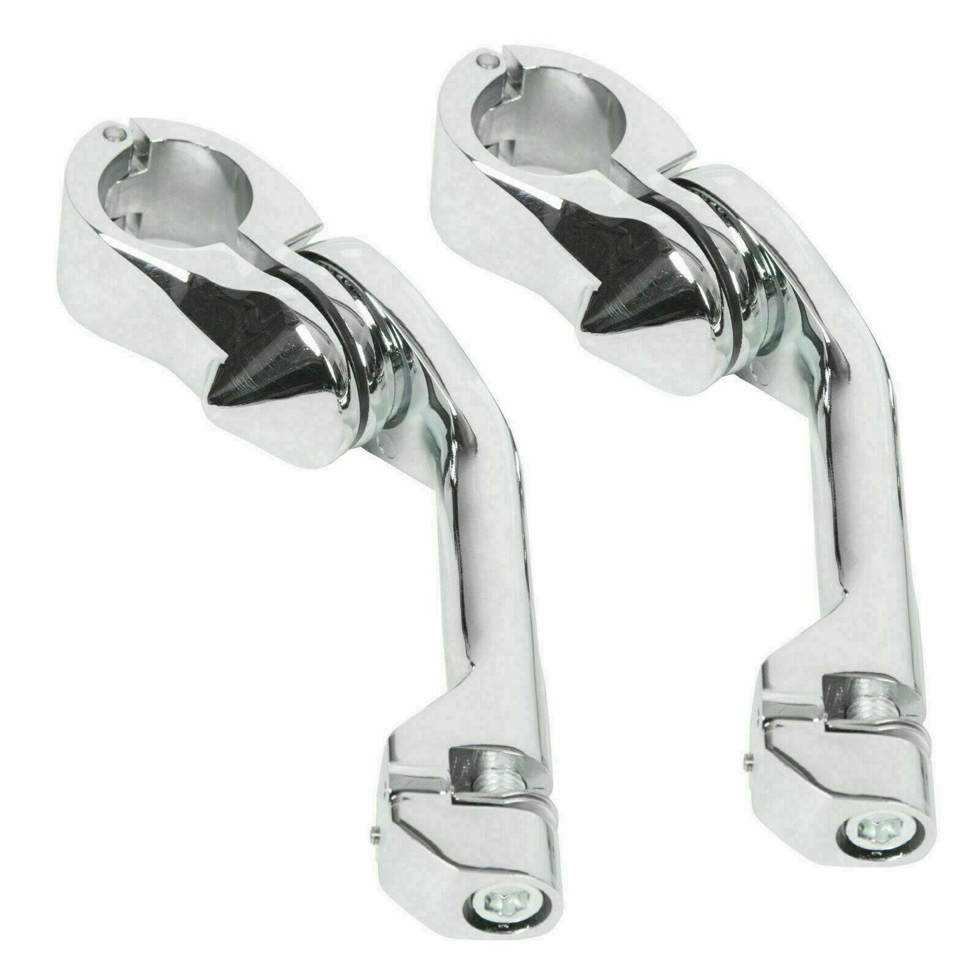 Chrome Long Highway Foot Pegs 1-1/4" Crash Bar For Harley Street Glide Road King - Moto Life Products