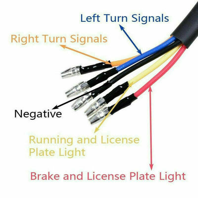 Motorcycle LED Brake Tail Light Turn Signal License Plate Black For Cafe Racer - Moto Life Products