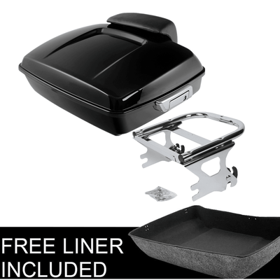 Chopped Pack Trunk Black 2 Up Mount Fit For Harley Tour Pak Touring Glide 97-08 - Moto Life Products