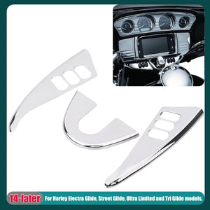 Chrome Fairing Switch Panel Dash Accent Cover For Harley Street Glide CVO FLHXSE - Moto Life Products