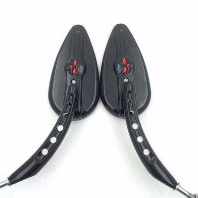 Black Skull Side Mirrors For Harley Night Train FXSTB Springer Softail FXSTS - Moto Life Products