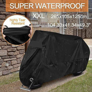 XXL Black Motorcycle Cover waterproof Heavy Duty For Winter Outside Storage Rain - Moto Life Products