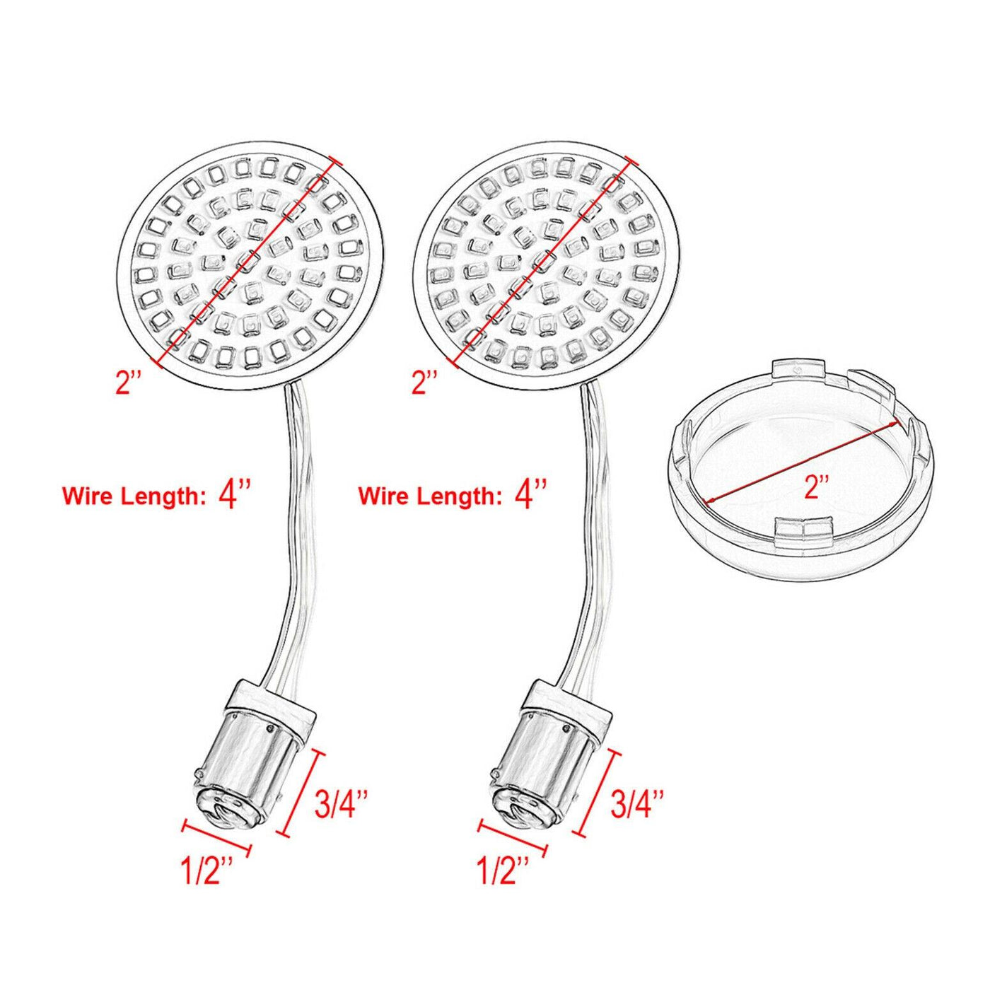 2" 1157 LED Turn Signal Brake Light SMD Blinker Fit for Harley Sportster XL1200 - Moto Life Products