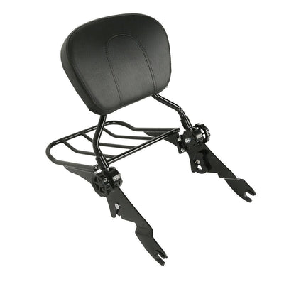 Black Backrest Sissy Bar Luggage Rack Fit For Harley Road King Road Glide 09-20 - Moto Life Products