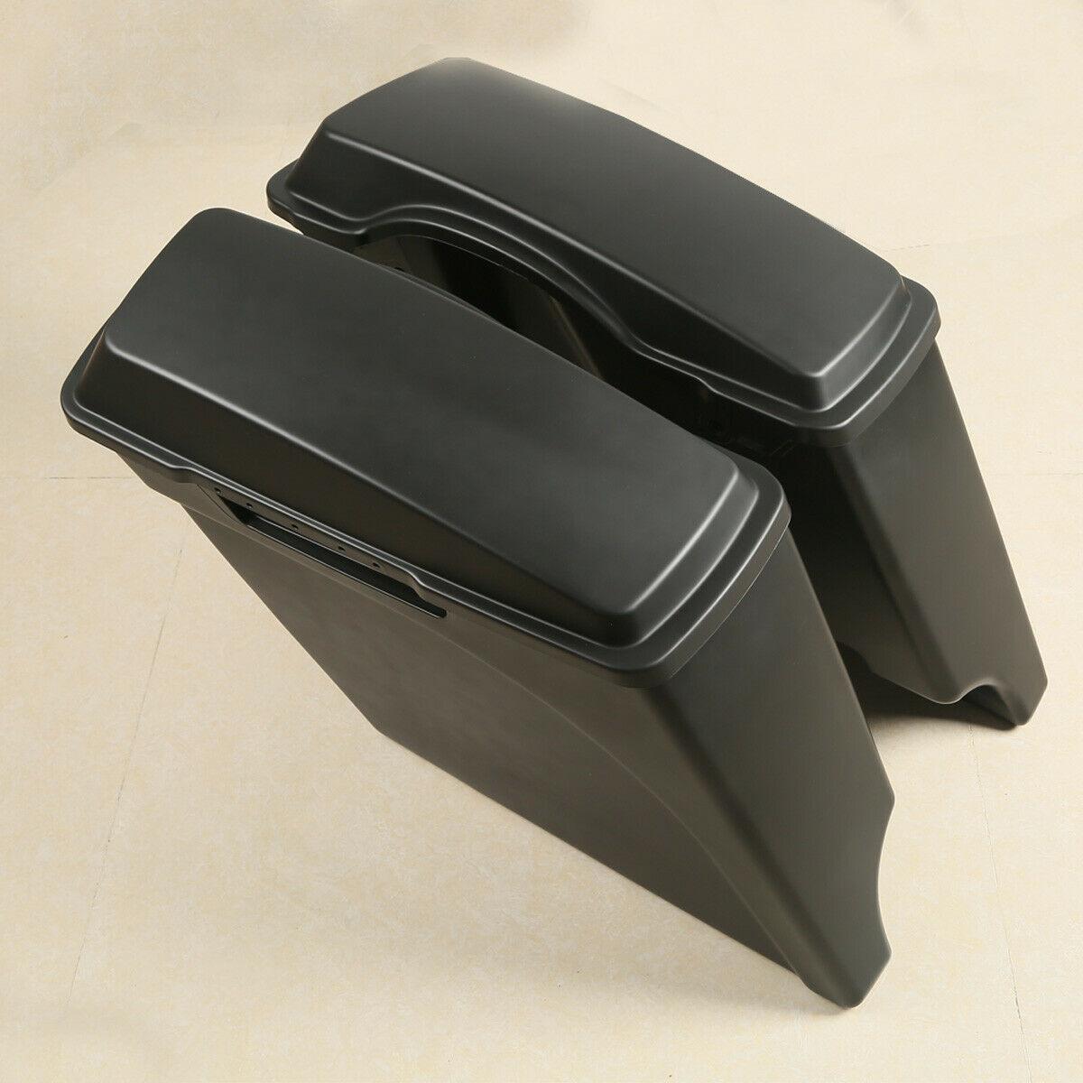 Matte Black 5" Stretched Extended Hard Saddle Bags Fit For Harley Touring 93-13 - Moto Life Products