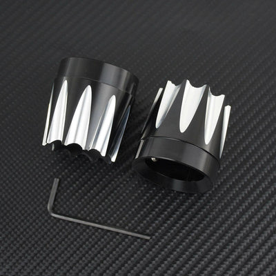 Motorcycle Excalibur Front Axle Nut Covers Fit For Harley FLT Dyna Softail 08-15 - Moto Life Products