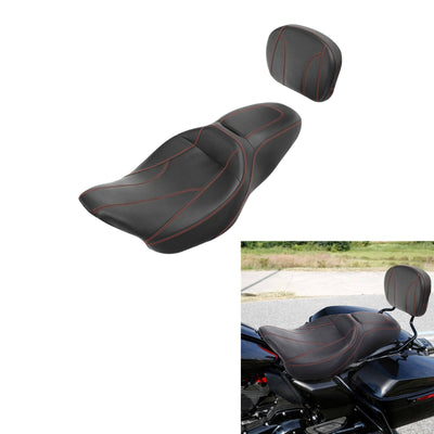 Rider Passenger Seat Sissy Bar Backrest Fit For Harley Road King Glide 09-21 18 - Moto Life Products