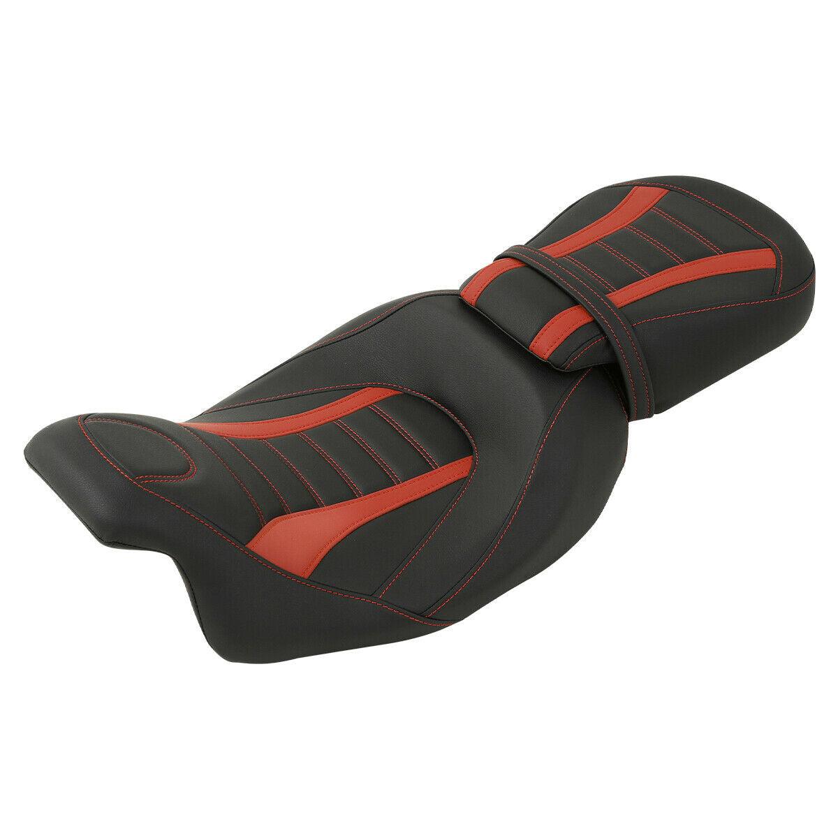 Black Red Driver & Passenger Seat Fit For Harley Touring Road King Glide 09-22 - Moto Life Products