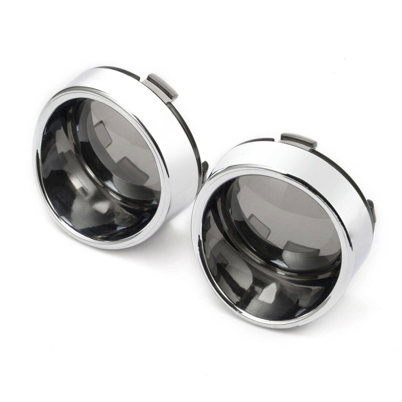 2"Turn Signal Lights Visor Chrome Ring Somke Lens Fit For Harley Dyna Sportster - Moto Life Products