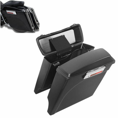 Matte 5" Stretched Extended Hard Saddle Bags For Harley Touring Road Glide King - Moto Life Products