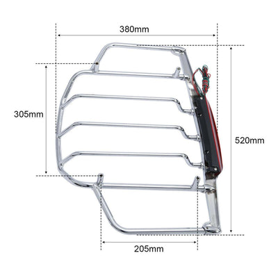 LED Light Chrome Luggage Rack Fit For Harley Touring Road King 93-13 12 Air Wing - Moto Life Products