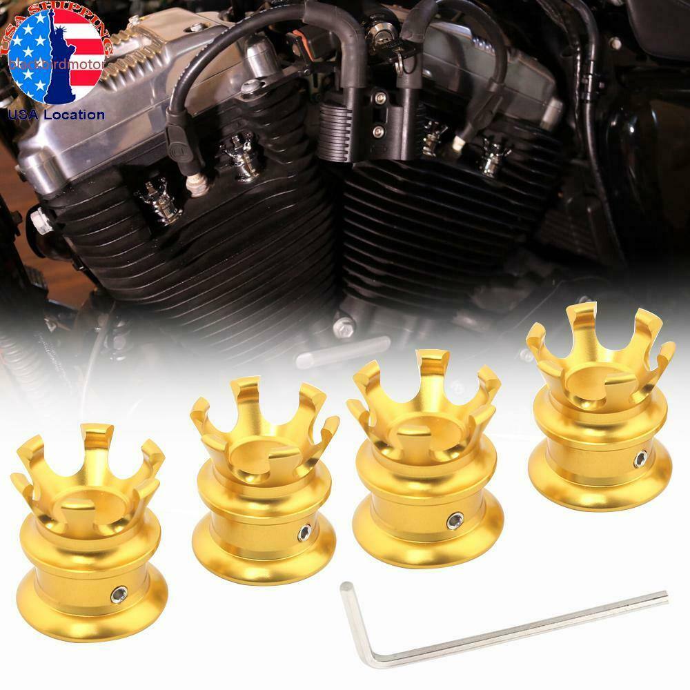 4PCS Head Bolt Topper King Crown Cap Engine Cover Trim For Harley Electra Glide - Moto Life Products