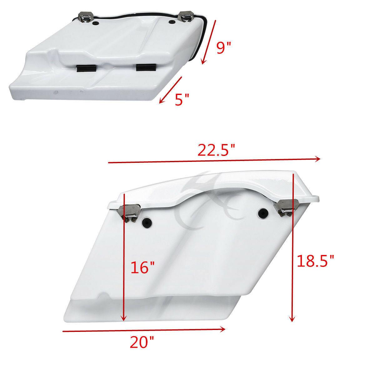 5" Stretched Saddlebags w/Lid Latches Fit For Harley Street Electra Glide 93-13 - Moto Life Products