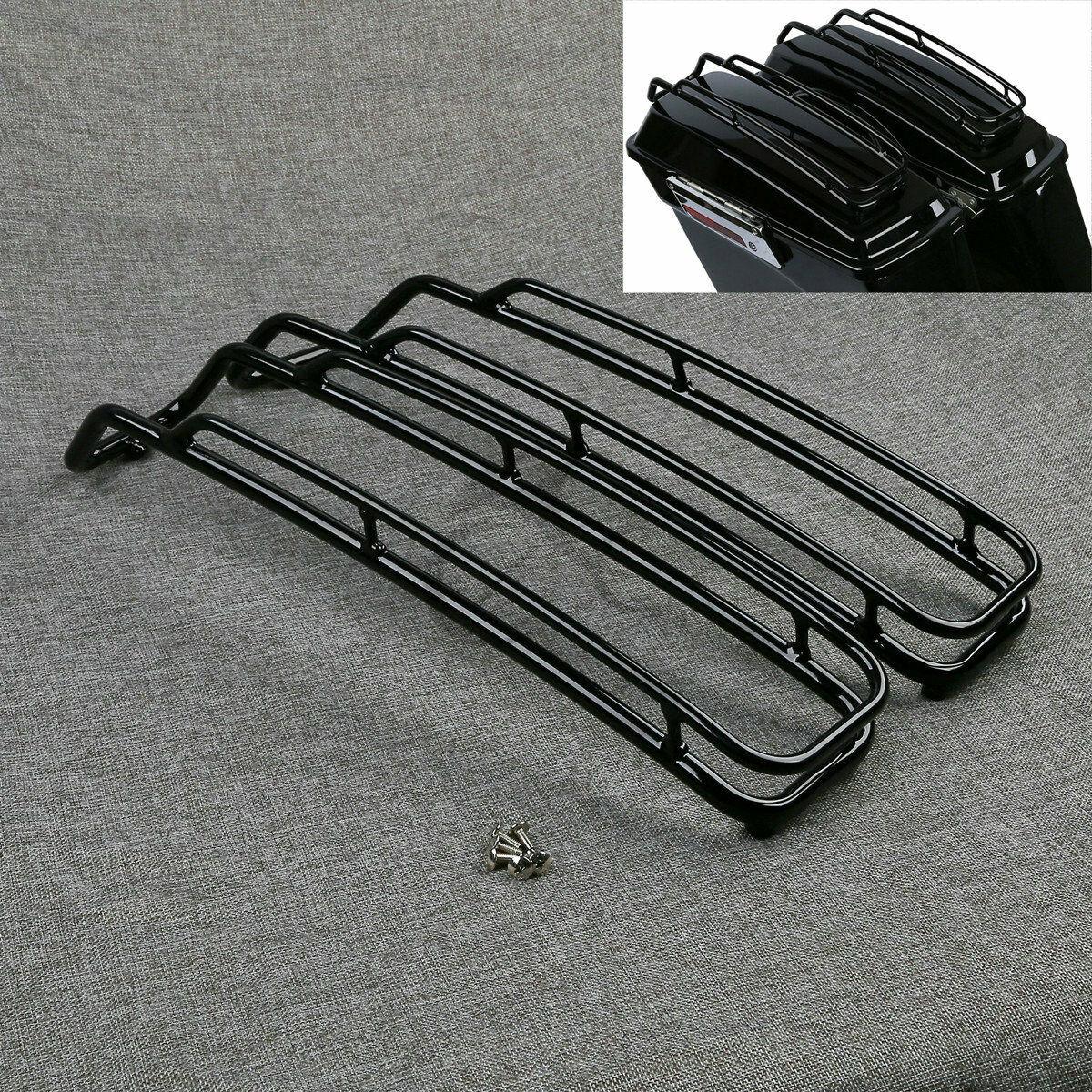Black Saddlebag Lid Top Rail Guards For Harley Touring Road Glide 1994-2013 - Moto Life Products