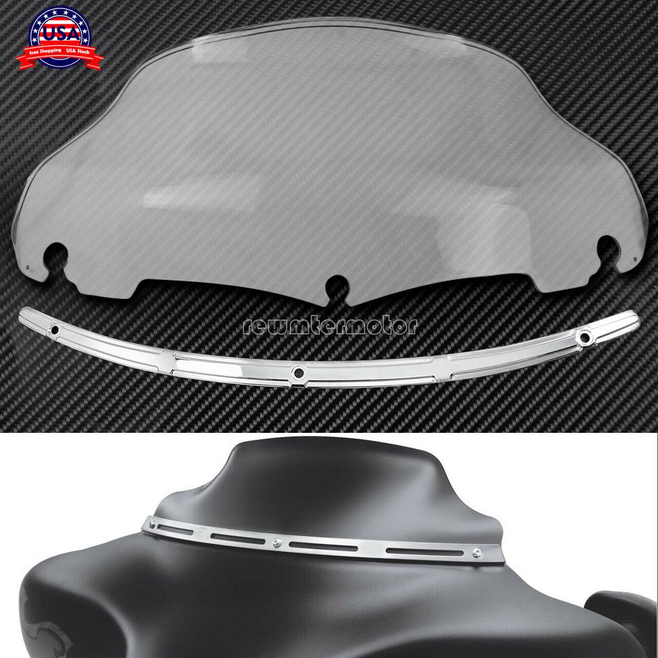 9" Clear Windshield Windscreen + Fairing Trim Fit For Harley Touring Glide 2014 - Moto Life Products