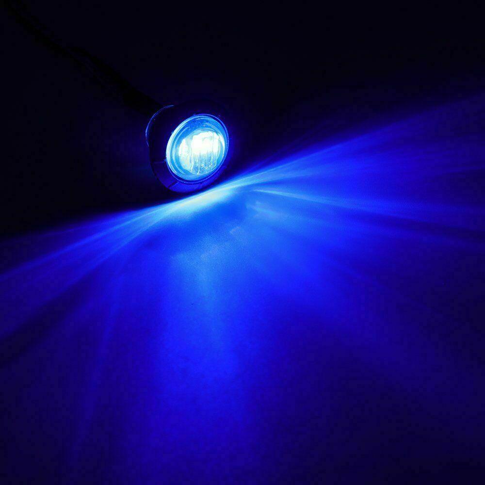 20x Round Blue LED Rock Lights For Jeep Offroad Truck ATV UTV 4x4 Boat Underbody - Moto Life Products