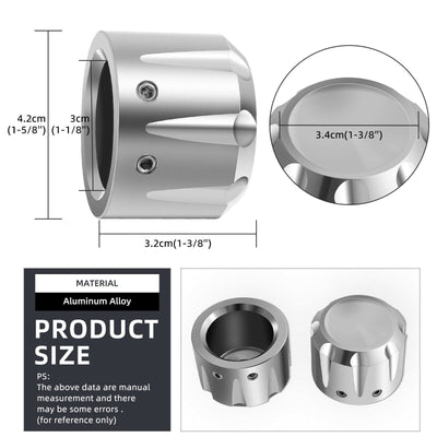 CNC Chrome Thick Cut Front Wheel Axle Nut Covers Cap Bolt for Harley Davidson - Moto Life Products