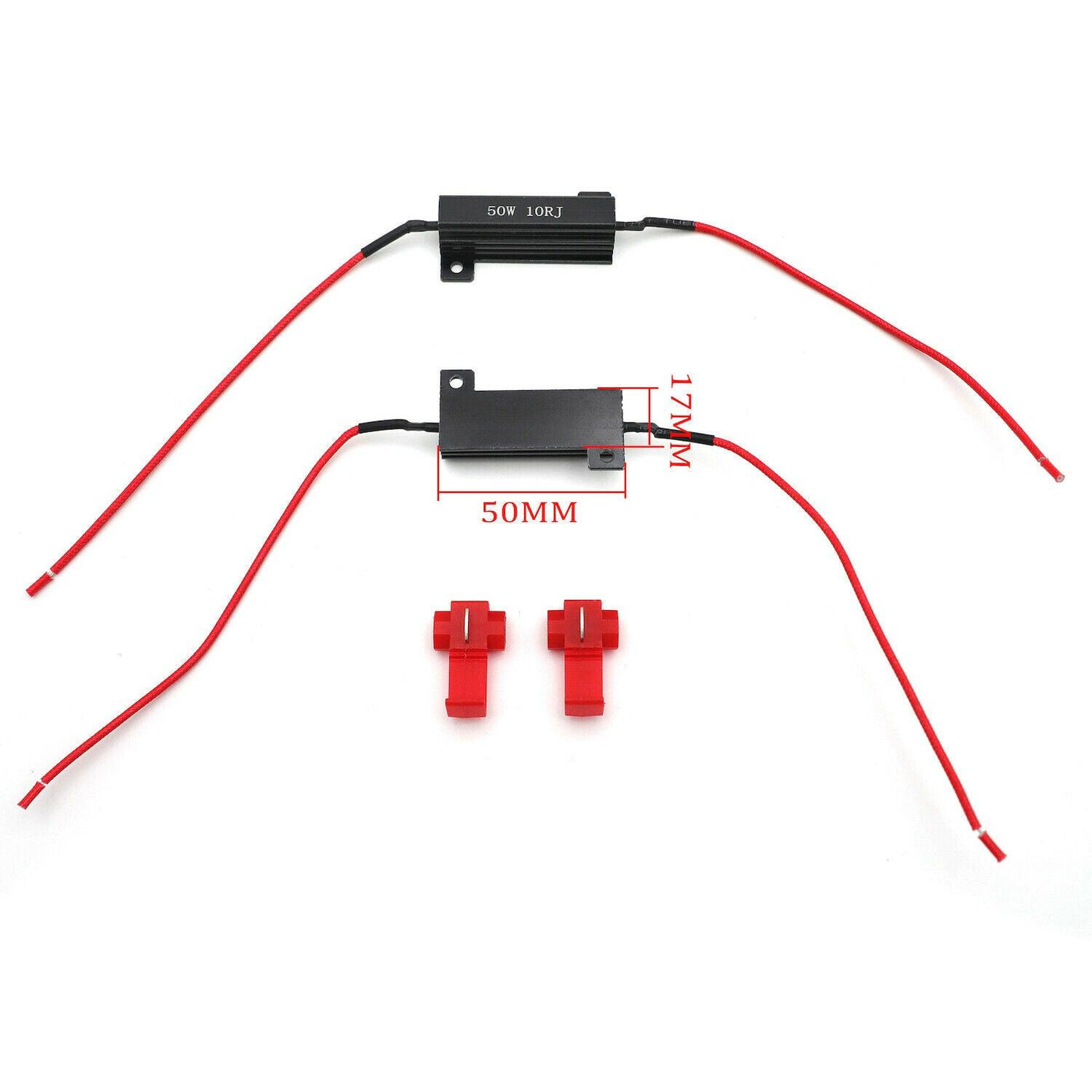 Black 2x Load Resistor Resistance LED Indicator DRL Turn Signal 50Watt 10 ohm - Moto Life Products